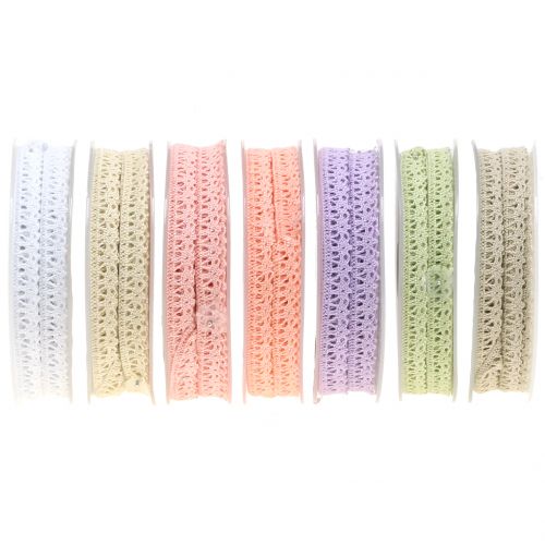 Floristik24 Cinta de regalo para la decoración Crochet encaje 12mm 20m