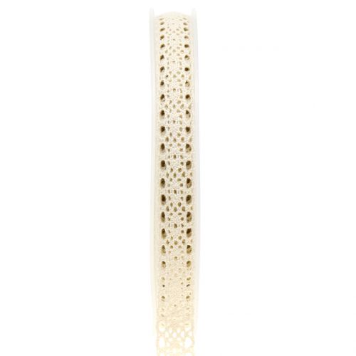 Cinta decorativa encaje crema 16mm 20m
