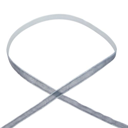 Artículo Cinta decorativa de terciopelo, cinta de regalo, terciopelo gris, 10 mm, 20 m