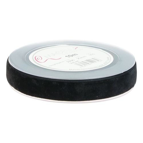 Artículo Cinta de terciopelo negra decorativa para regalo, 20 mm, 10 m