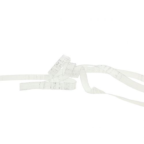 Artículo Cinta de regalo para la decoración White con alambre de Lurex reforzado 10mm 20m