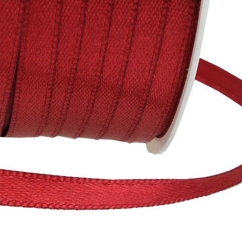 Artículo Cinta de raso para regalo, cinta burdeos doble raso 6 mm 50 m