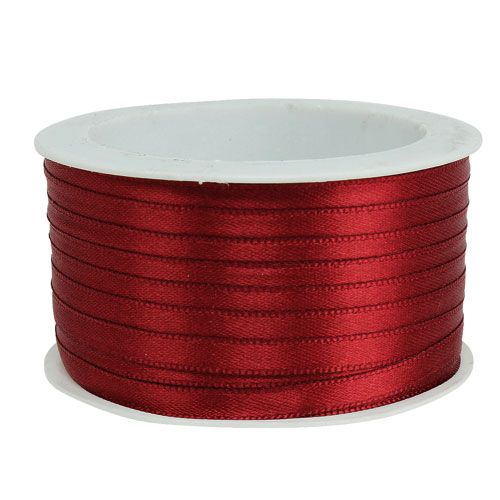 Artículo Cinta de raso para regalo, cinta burdeos doble raso 6 mm 50 m