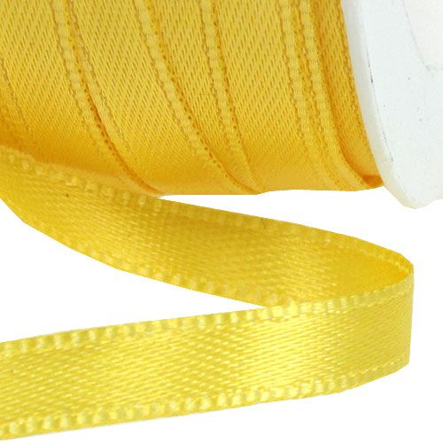Artículo Cinta decorativa de regalo de tafetán amarillo de 3 mm x 50 m