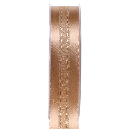 Floristik24 Cinta decorativa con estampado de rayas cobre 25mm 20m