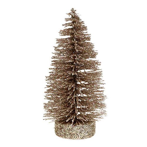 Artículo Árbol decorativo con purpurina dorado claro Al.14cm 4ud.