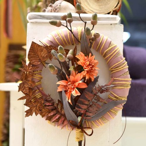 Floristik24 Dalia flor decorativa, decoración de otoño, flor de seda naranja 55cm Ø9 / 11cm