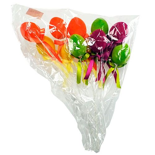 Floristik24 Huevos decorativos con alambre flocado colorido 6cm 12pcs