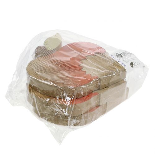 Floristik24 Figura decorativa manzana con erizo rojo, natural 13cm 3pcs