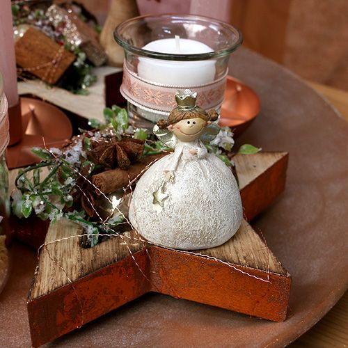 Floristik24 Figura para decorar angel 6,5cm crema, oro 8pcs