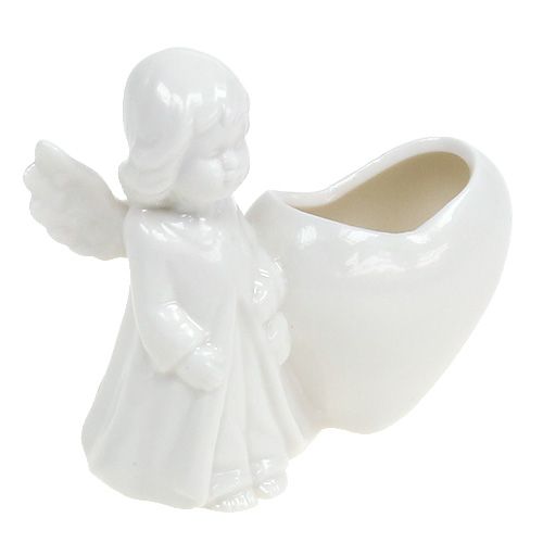 Floristik24 Figura para decorar ángel con corazón 9,5cm blanco