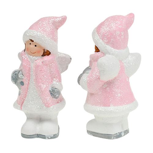 Floristik24 Figura para decorar angel girl rosa claro 11cm 2pcs