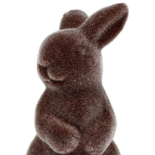 Floristik24 Figura decorativa conejo flocado 7cm marrón 1pc