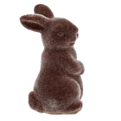 Floristik24 Figura decorativa conejo flocado 7cm marrón 1pc