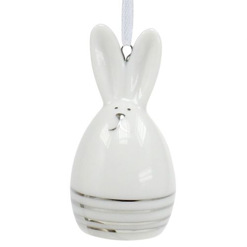 Floristik24 Figura decorativa conejito para colgar blanco, plateado 6ud