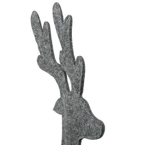 Artículo Ciervo Figura para decorar de fieltro 60cm gris
