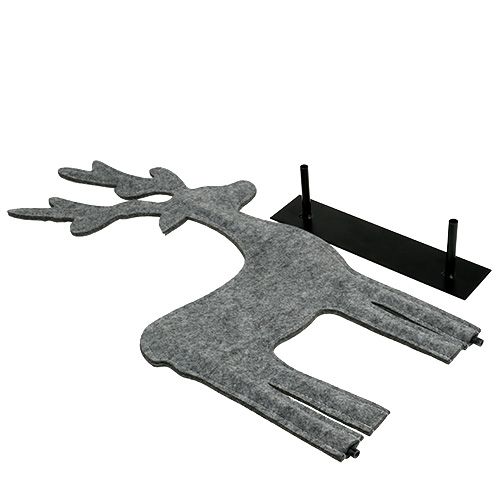 Floristik24 Ciervo Figura para decorar de fieltro 60cm gris