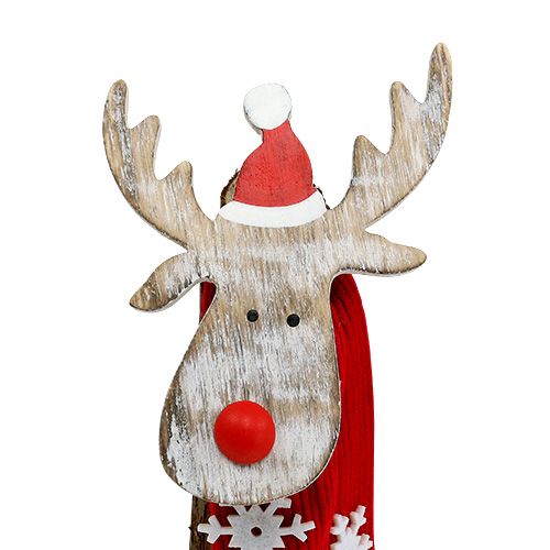 Floristik24 Alce de madera Figura para decorar con bufanda 30cm 2pcs