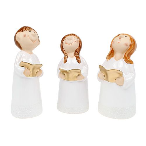 Floristik24 Coro de niños Figura para decorar 11-12,5cm blanco 6pcs