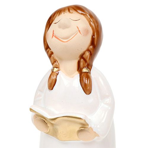 Artículo Coro de niños Figura para decorar 11-12,5cm blanco 6pcs