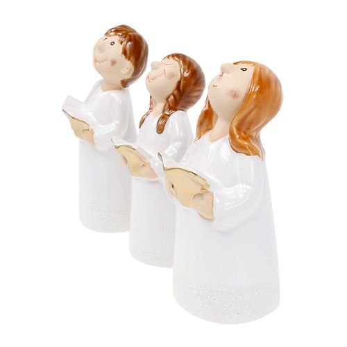 Floristik24 Coro de niños Figura para decorar 11-12,5cm blanco 6pcs