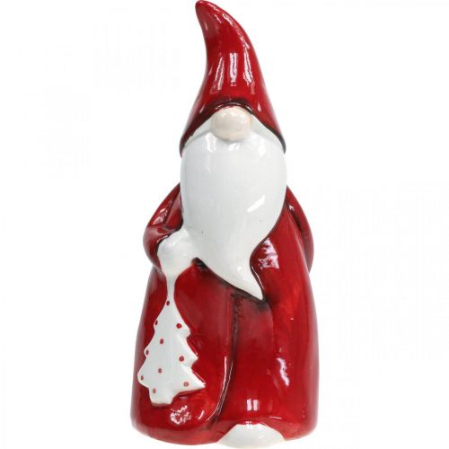 Artículo Figura Papá Noel Cerámica roja y blanca Al. 20 cm