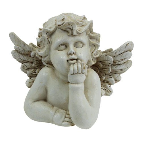 Floristik24 Figura para decorar angel soñando crema 20cm
