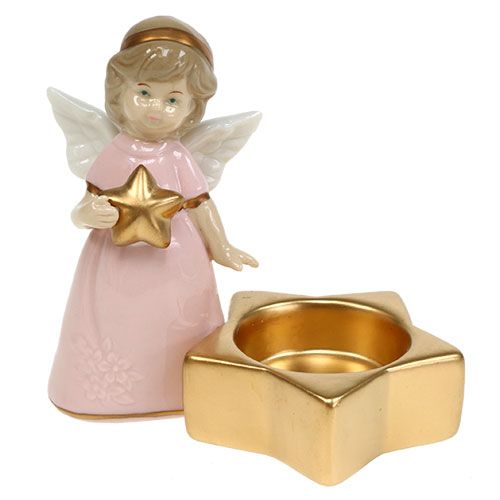 Floristik24 Figura decorativa ángel con candelita 10.5cm