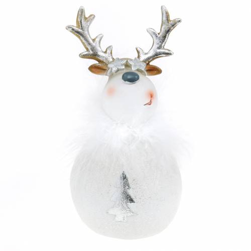 Floristik24 Figura decorativa ciervo blanco 17cm