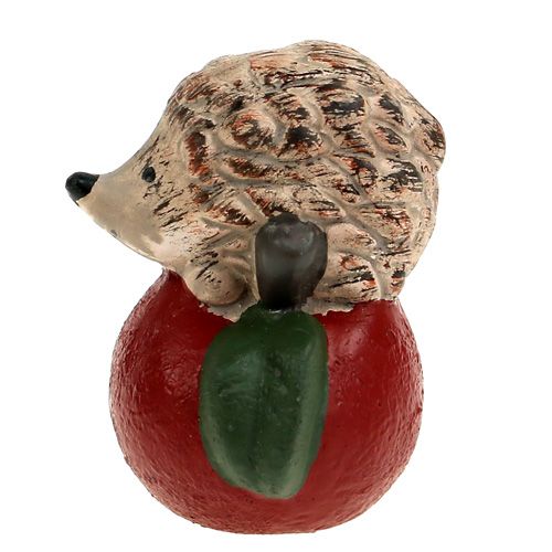 Floristik24 Figura para decorar erizo sobre manzana 7,5cm de cerámica
