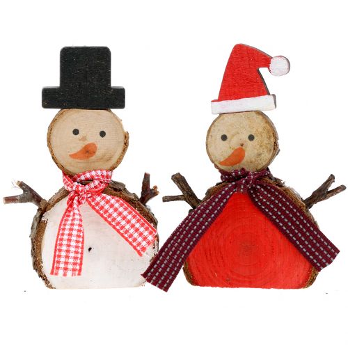 Floristik24 Figura para decorar muñeco de nieve madera 10cm 9 St