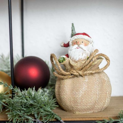 Artículo Figura decorativa Papá Noel en saco decoración navideña Ø8cm/H13cm 2 piezas