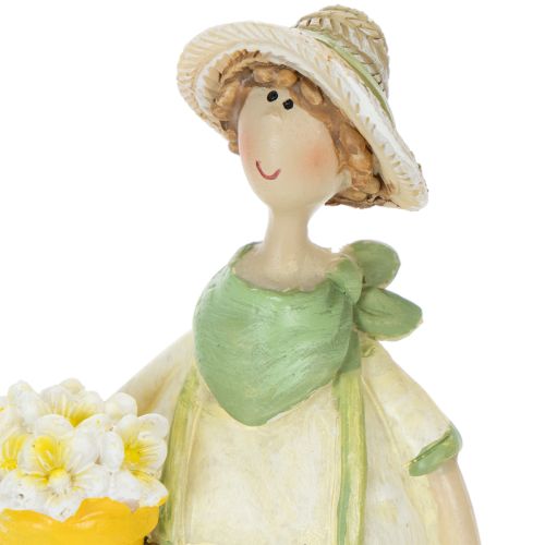 Figuritas decorativas de jardineros, decoración de mesa, verano, verde/amarillo, 16,5 x 5,5 cm, 2 piezas | Floristik24.es