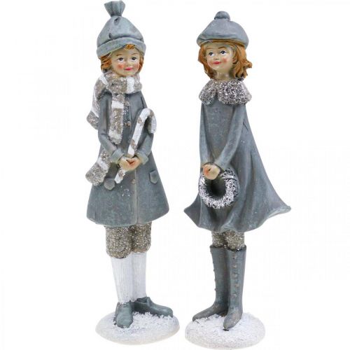 Floristik24 Figuras decorativas invierno figuras infantiles niñas H19cm 2pcs