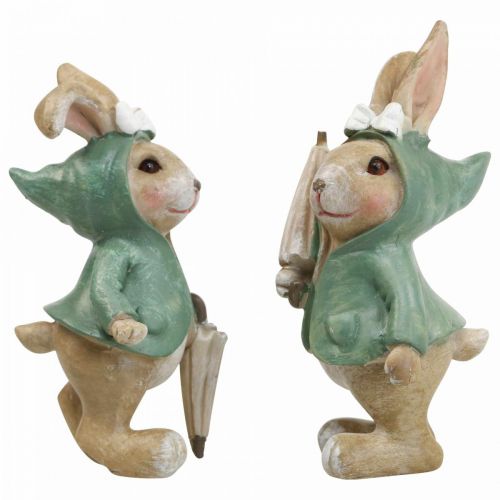 Floristik24 Figuras decorativas conejo con sombrilla H10.5cm 4pcs