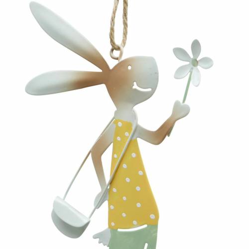 Floristik24 Figuras decorativas conejitos, decoración de metal, conejitos de Pascua para colgar, decoración de primavera 4 piezas