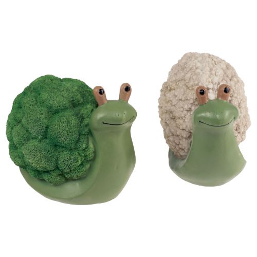 Artículo Figuras decorativas caracoles decoración verde blanco 7,5x11,5x10,5cm