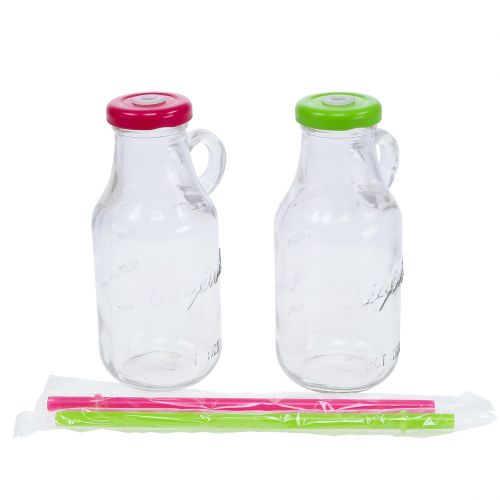 Floristik24 Botellas decorativas con tapa y paja H14,5cm.