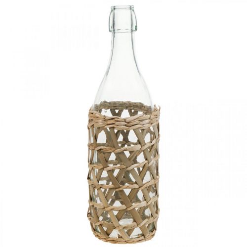 Floristik24 Deco botella vidrio botella de vidrio decoración trenzada Ø9.5cm H31cm