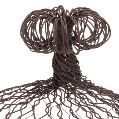 Campana decorativa de metal, ayuda para trepar, cubierta de alambre, marrón, acabado óxido, H50/41cm Ø30/25cm, juego de 2 | Floristik24.es