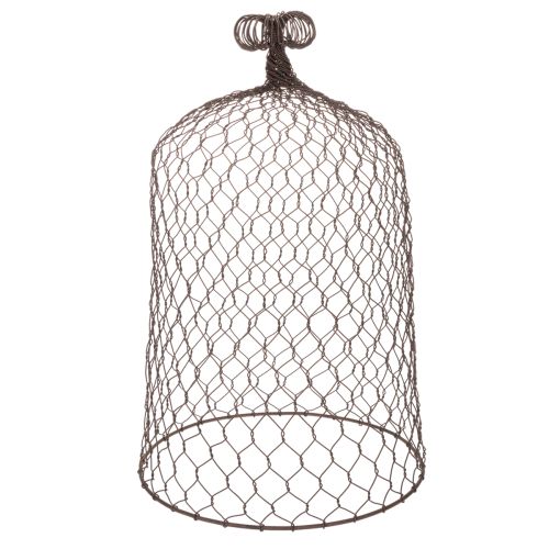 Campana decorativa de metal, ayuda para trepar, cubierta de alambre, marrón, acabado óxido, H50/41cm Ø30/25cm, juego de 2 | Floristik24.es