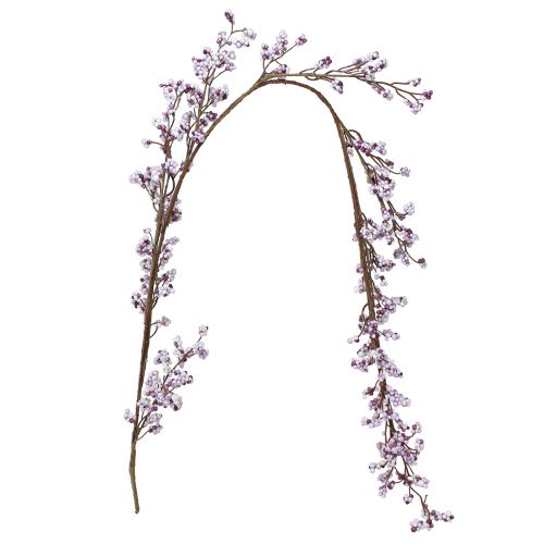 Artículo Percha decorativa rama de bayas blanco violeta invierno escarcha 130cm