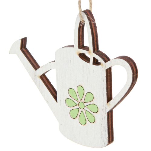 Artículo Percha decorativa regadera decoración de madera verde natural 8cm 12 piezas