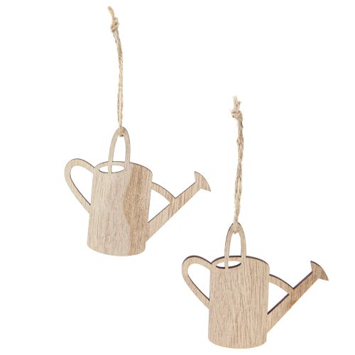 Artículo Percha decorativa regadera decoración de madera verde natural 8cm 12 piezas