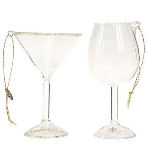 Artículo Colgador decorativo vasos transparente con dorado 9cm 2ud