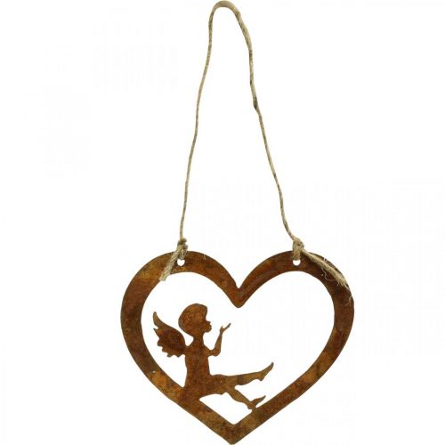 Floristik24 Percha decorativa metal patinado deco corazón ángel Ø15cm 6pcs