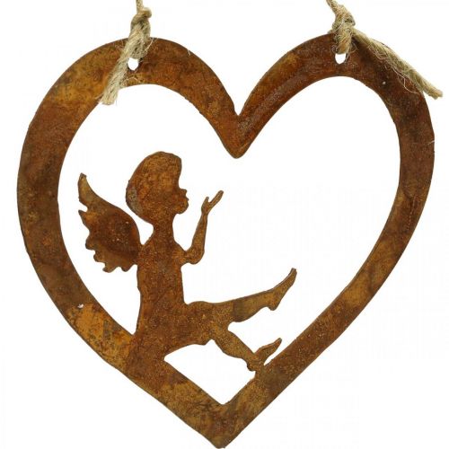 Artículo Percha decorativa metal patinado deco corazón ángel Ø15cm 6pcs
