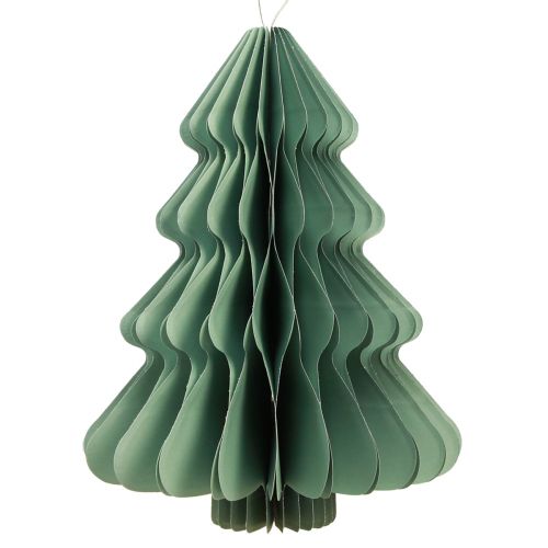 Percha decorativa árbol de papel Navidad menta plata H40cm 2ud