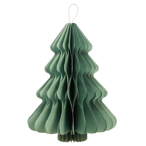 Artículo Percha decorativa árbol de papel Navidad menta plata H40cm 2ud