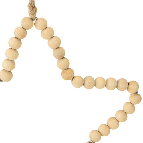 Artículo Cuentas navideñas decorativas de madera corazón estrella árbol H16cm 3 piezas